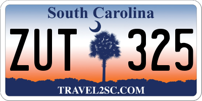 SC license plate ZUT325