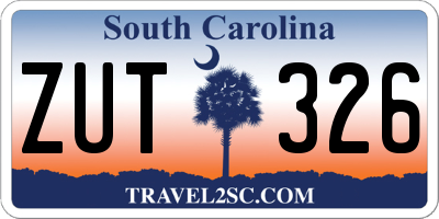 SC license plate ZUT326