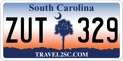 SC license plate ZUT329