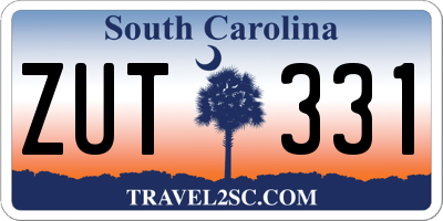 SC license plate ZUT331