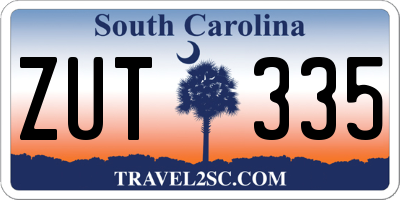 SC license plate ZUT335
