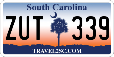SC license plate ZUT339