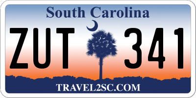 SC license plate ZUT341