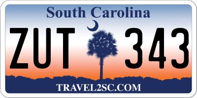 SC license plate ZUT343