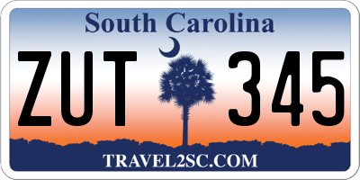 SC license plate ZUT345