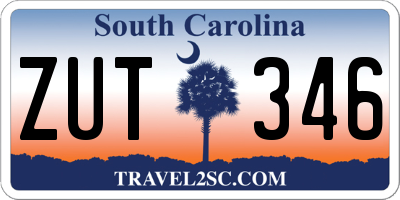 SC license plate ZUT346