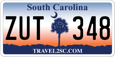SC license plate ZUT348