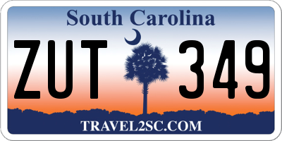 SC license plate ZUT349