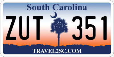 SC license plate ZUT351