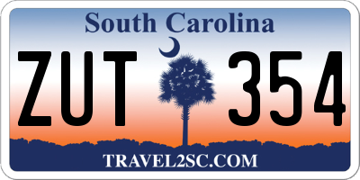 SC license plate ZUT354
