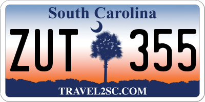 SC license plate ZUT355
