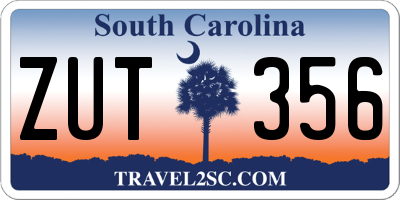 SC license plate ZUT356