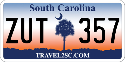 SC license plate ZUT357