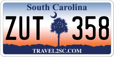 SC license plate ZUT358