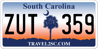 SC license plate ZUT359