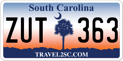 SC license plate ZUT363