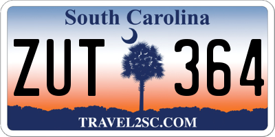 SC license plate ZUT364
