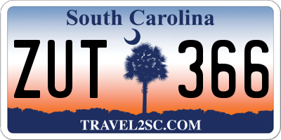 SC license plate ZUT366