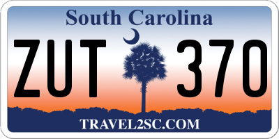 SC license plate ZUT370