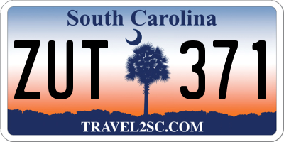 SC license plate ZUT371