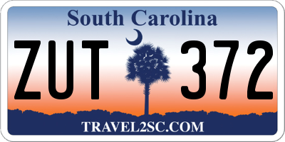 SC license plate ZUT372