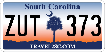 SC license plate ZUT373