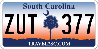 SC license plate ZUT377