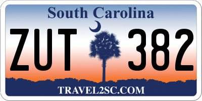 SC license plate ZUT382