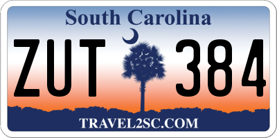 SC license plate ZUT384
