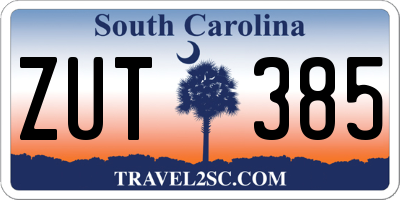 SC license plate ZUT385