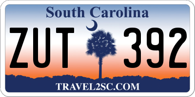 SC license plate ZUT392