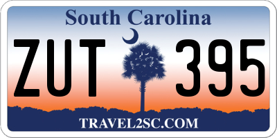 SC license plate ZUT395