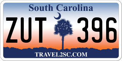 SC license plate ZUT396