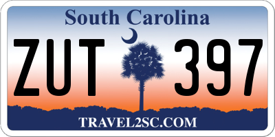 SC license plate ZUT397