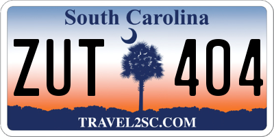 SC license plate ZUT404