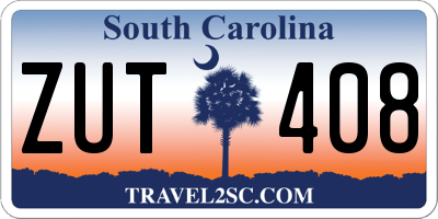 SC license plate ZUT408