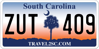 SC license plate ZUT409