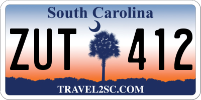 SC license plate ZUT412