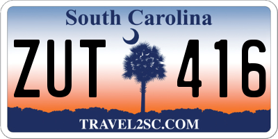 SC license plate ZUT416