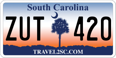 SC license plate ZUT420