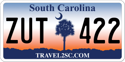 SC license plate ZUT422