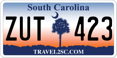 SC license plate ZUT423