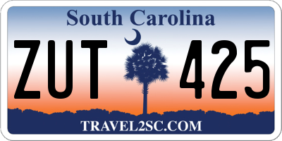 SC license plate ZUT425