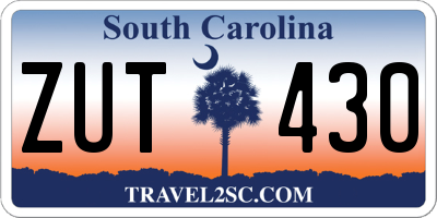 SC license plate ZUT430