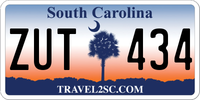 SC license plate ZUT434