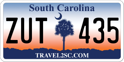 SC license plate ZUT435
