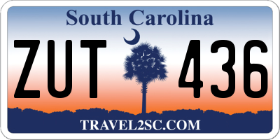 SC license plate ZUT436