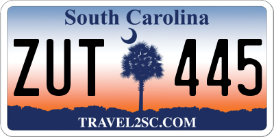 SC license plate ZUT445