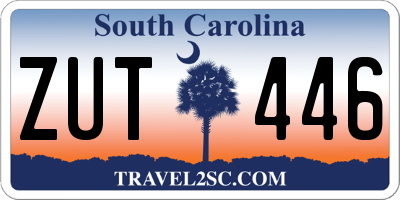 SC license plate ZUT446