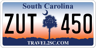 SC license plate ZUT450